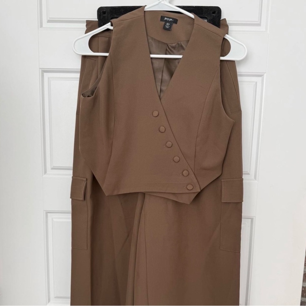 Nasty Gal Taupe Vest and Pants Set
